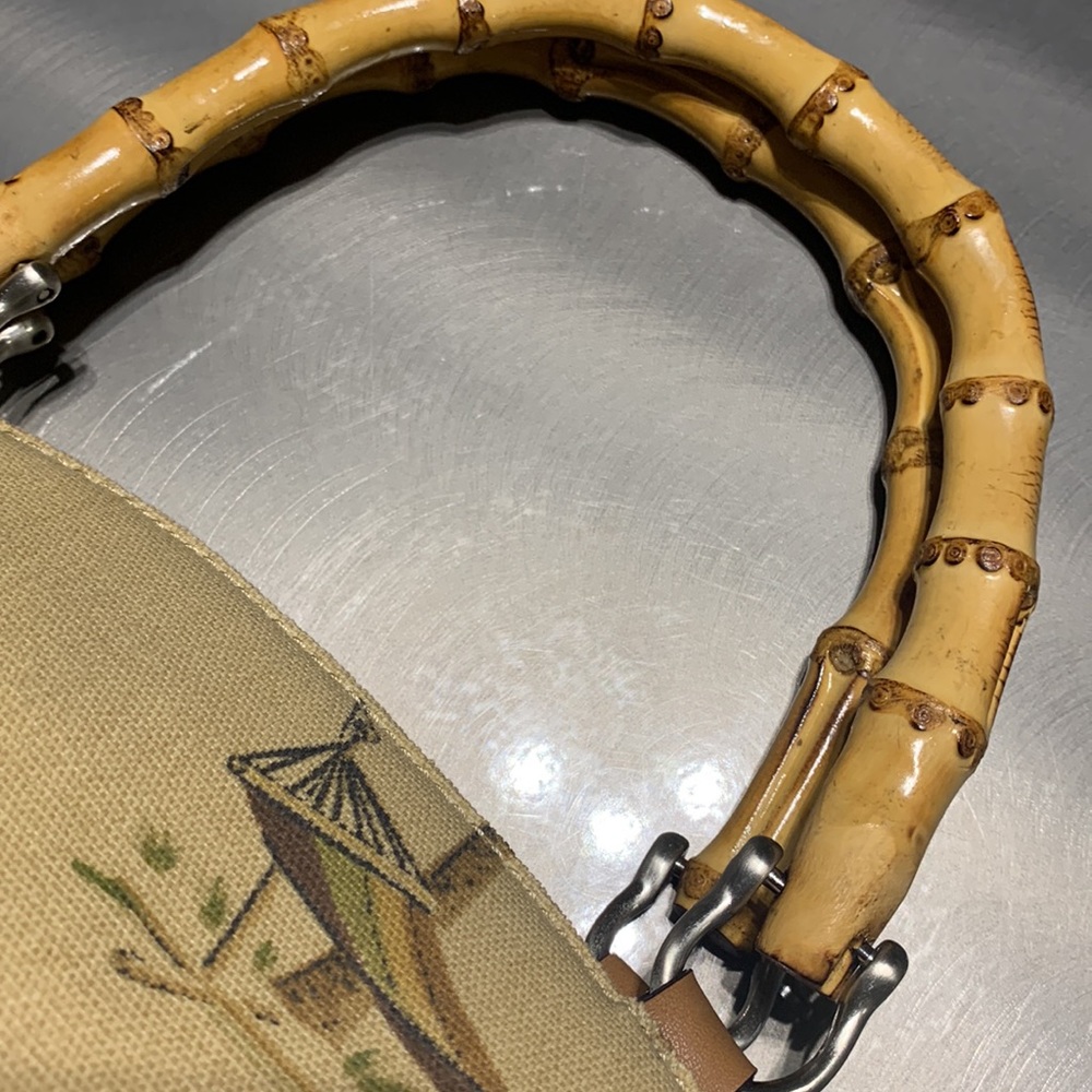 Relic Palm Tree Print Bamboo Handle Canvas Handbag - Picture 5 of 11